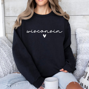 Wisconsin Heart Crew Sweatshirt (+Colors)