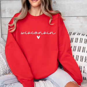 Wisconsin Heart Crew Sweatshirt (+Colors)