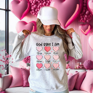 Affirmation Hearts Hoodie, Pullover, Long Sleeve or Tee