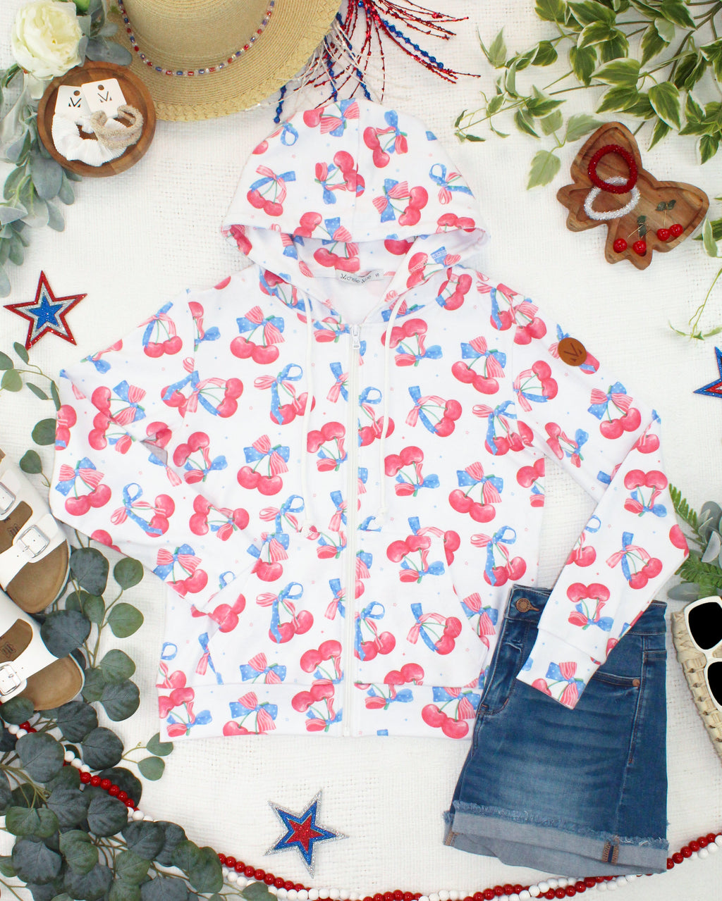 Fullzip Hoodie - Patriotic Cherries