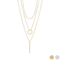 Loop & Satellite 3-Row Chain Necklace