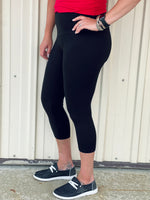 Load image into Gallery viewer, Solid Black Capri Legging by Anchored Arrows
