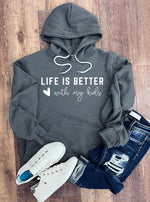 Load image into Gallery viewer, Life is Better With My Kids Hoodie/Crew/Tee in Aqua OR Asphalt
