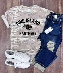 Pine Island Panthers Tee in Natural Camo