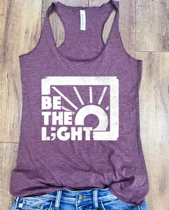Be The L;ght Tank in Heather Maroon