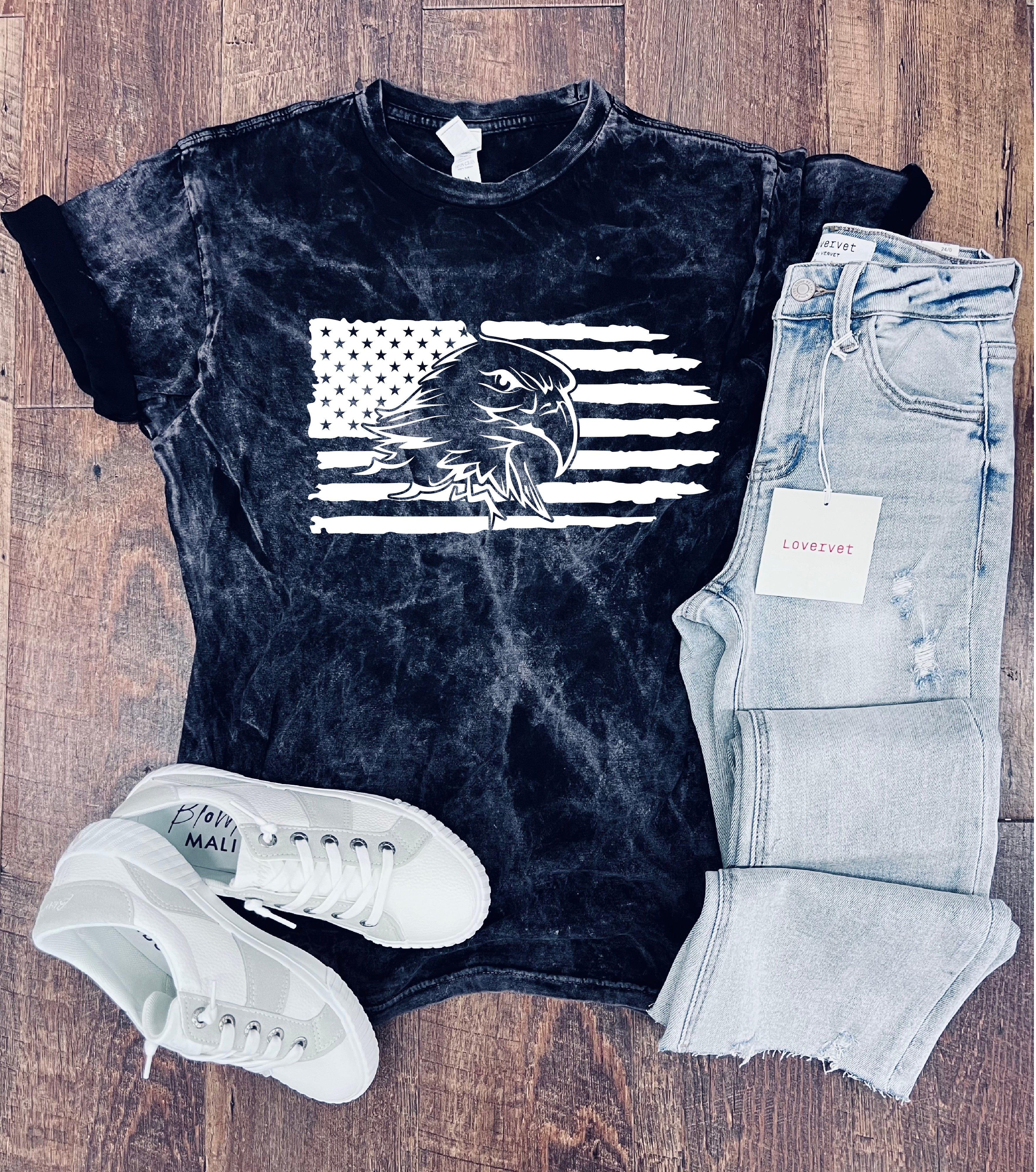 Distressed Eagle Flag Tee