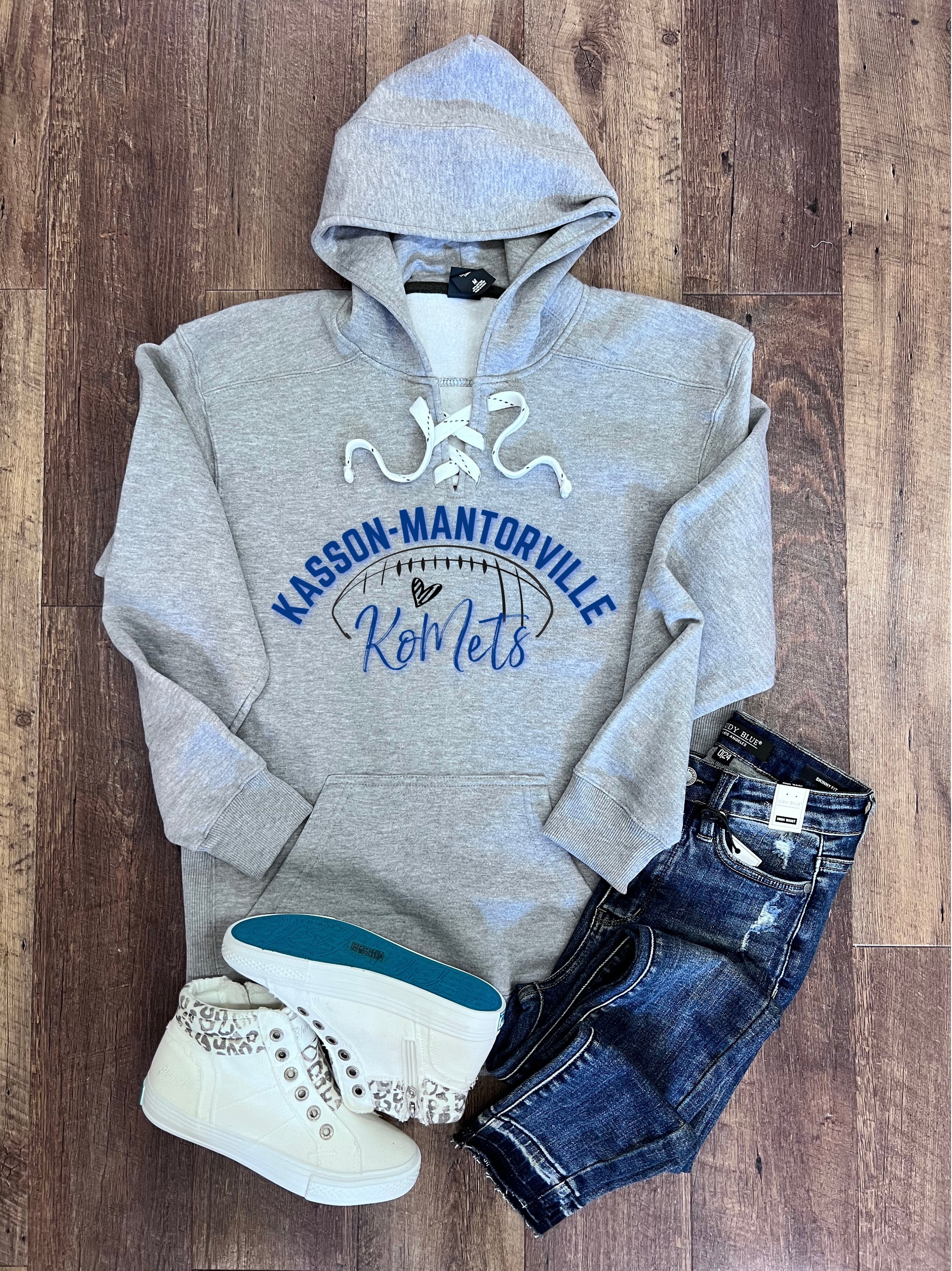 Kasson Mantorville Komets Football Hoodie in Gray