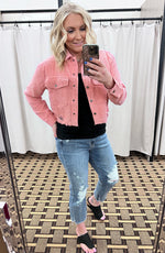 Load image into Gallery viewer, How Could You Corduroy Jacket In Pink
