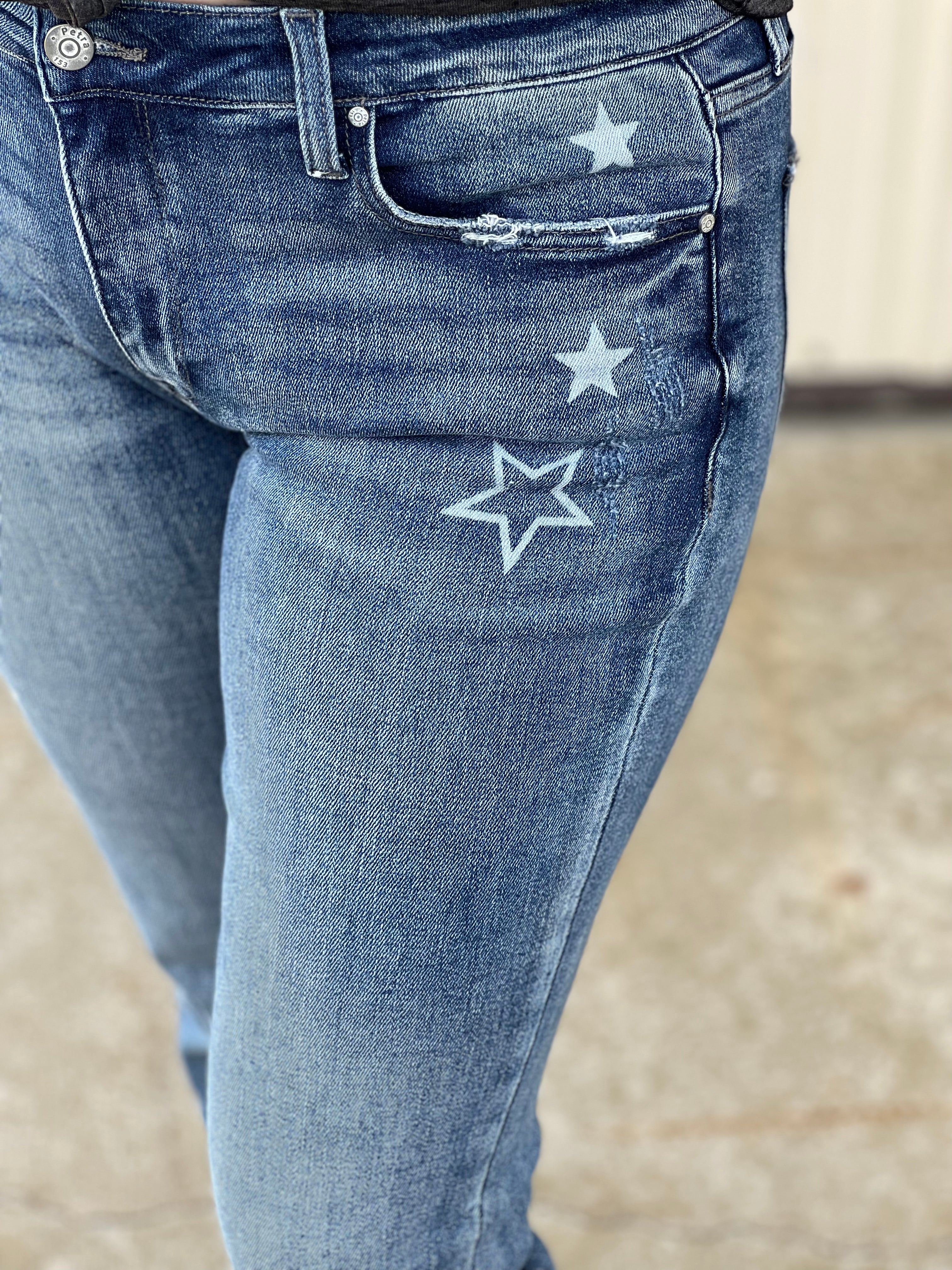 When The Stars Go Slim Straight Jeans By Petra