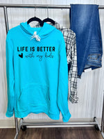 Load image into Gallery viewer, Life is Better With My Kids Hoodie/Crew/Tee in Aqua OR Asphalt
