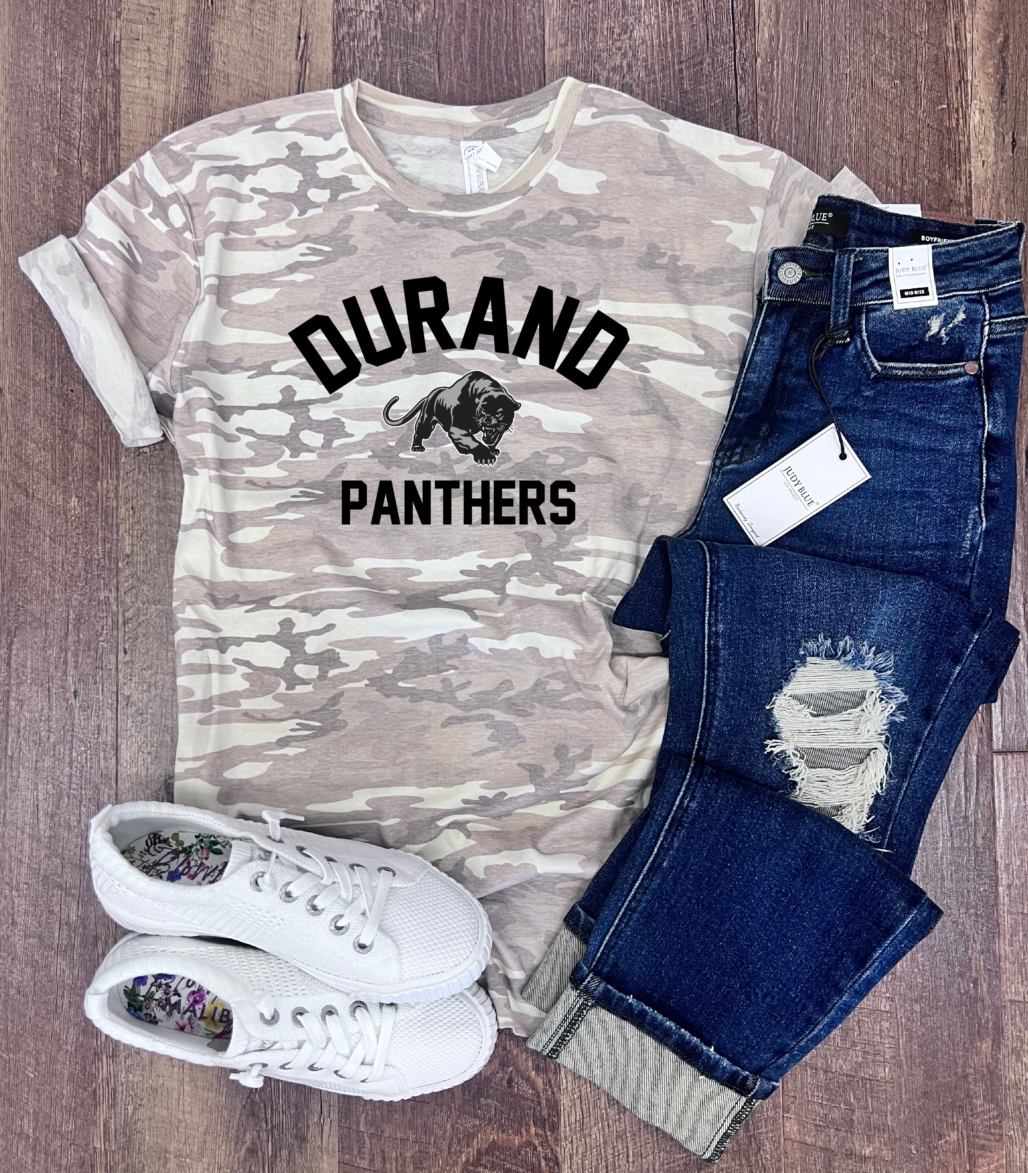 Durand Panthers Tee in Natural Camo