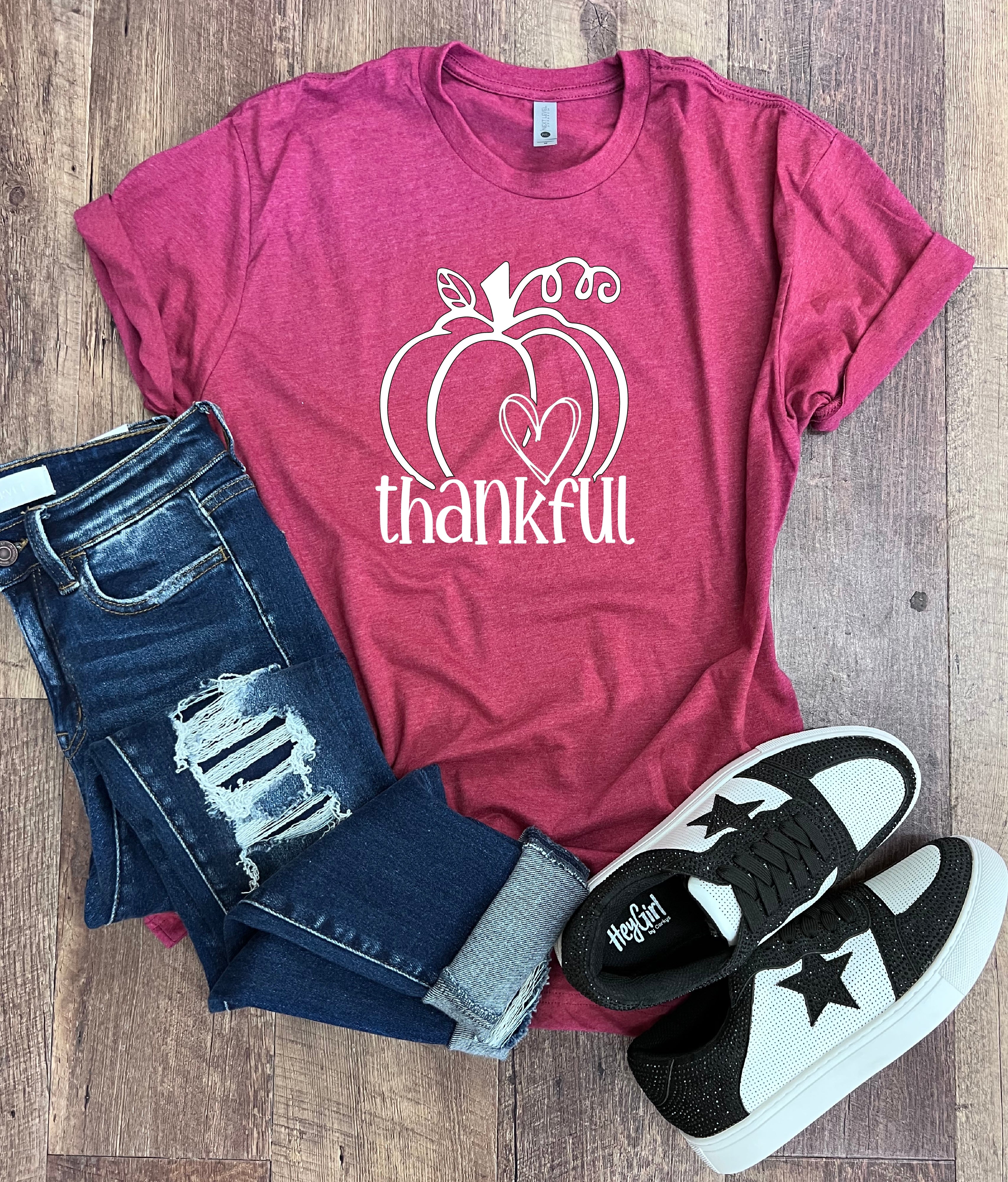 Thankful Tee in Cardinal Red