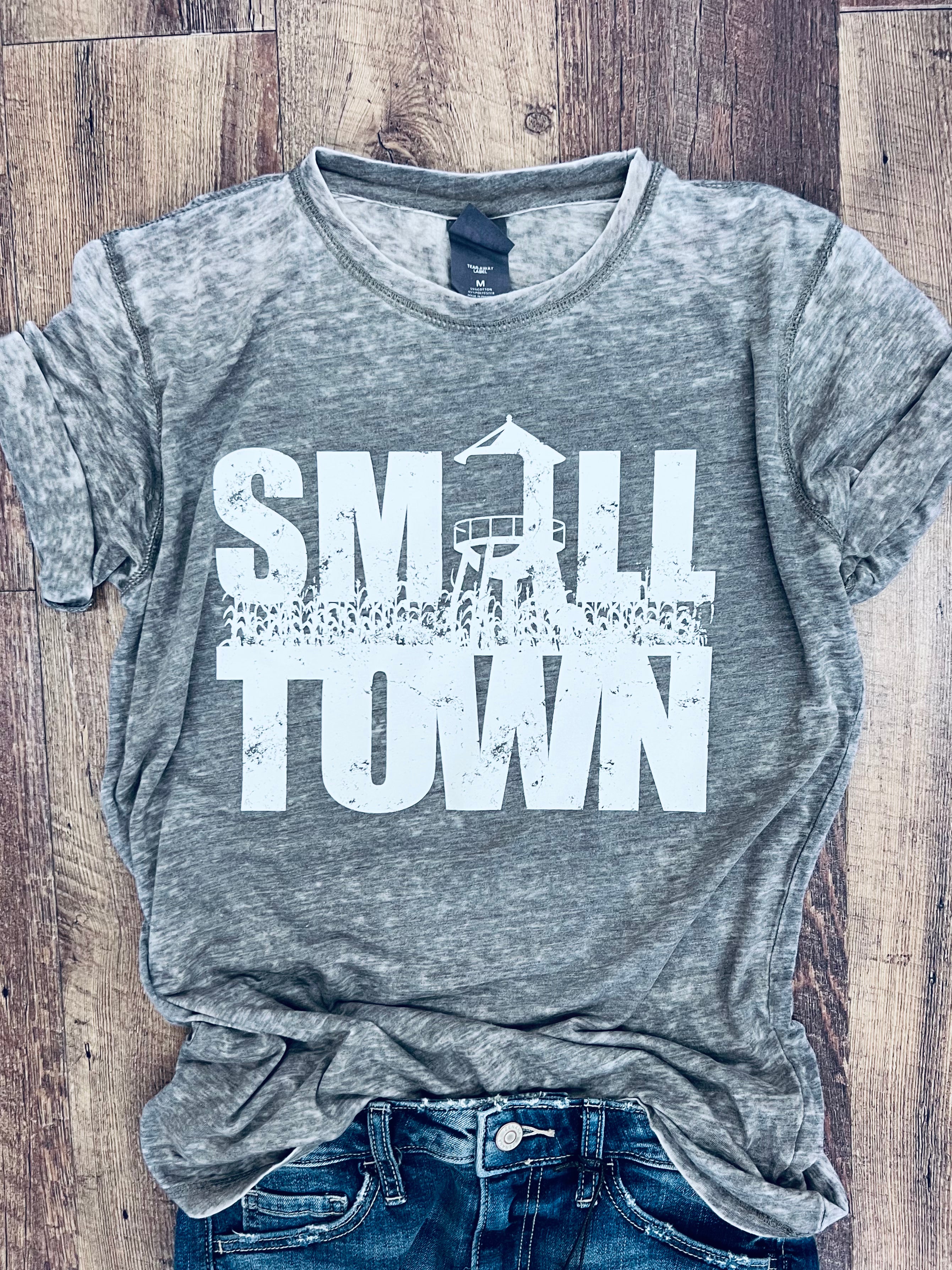 Small Town Tee in Acid Gray