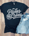Pitches be Crazy Soft Wash Tee or Tank in Washed Black