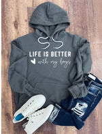 Load image into Gallery viewer, Life is Better With My Boys Hoodie/Crew/Tee in Kelly Green, Asphalt, or Mustard
