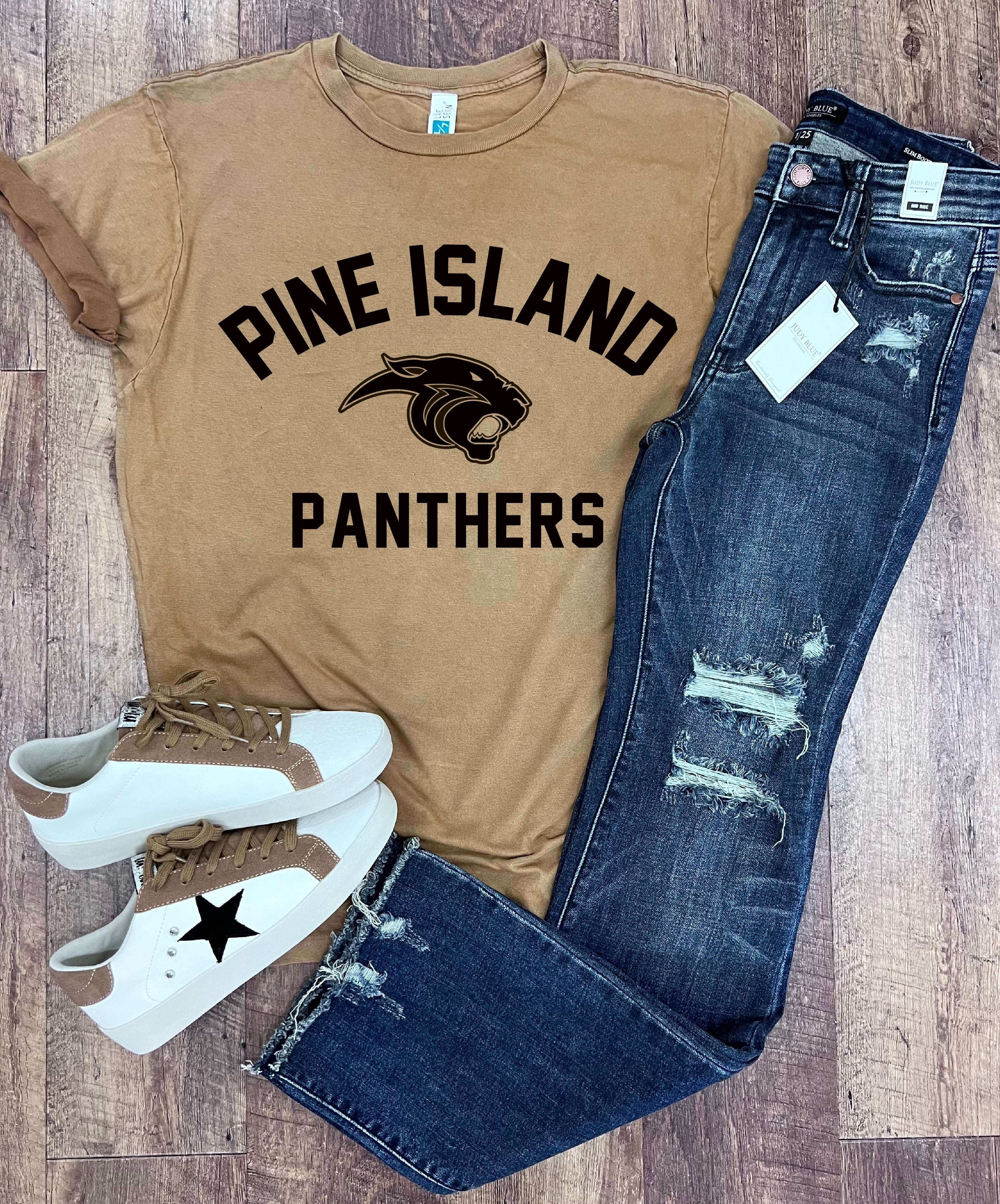 Pine Island Panthers Tee in Mineral Sandstone