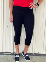 Load image into Gallery viewer, Solid Black Capri Legging by Anchored Arrows
