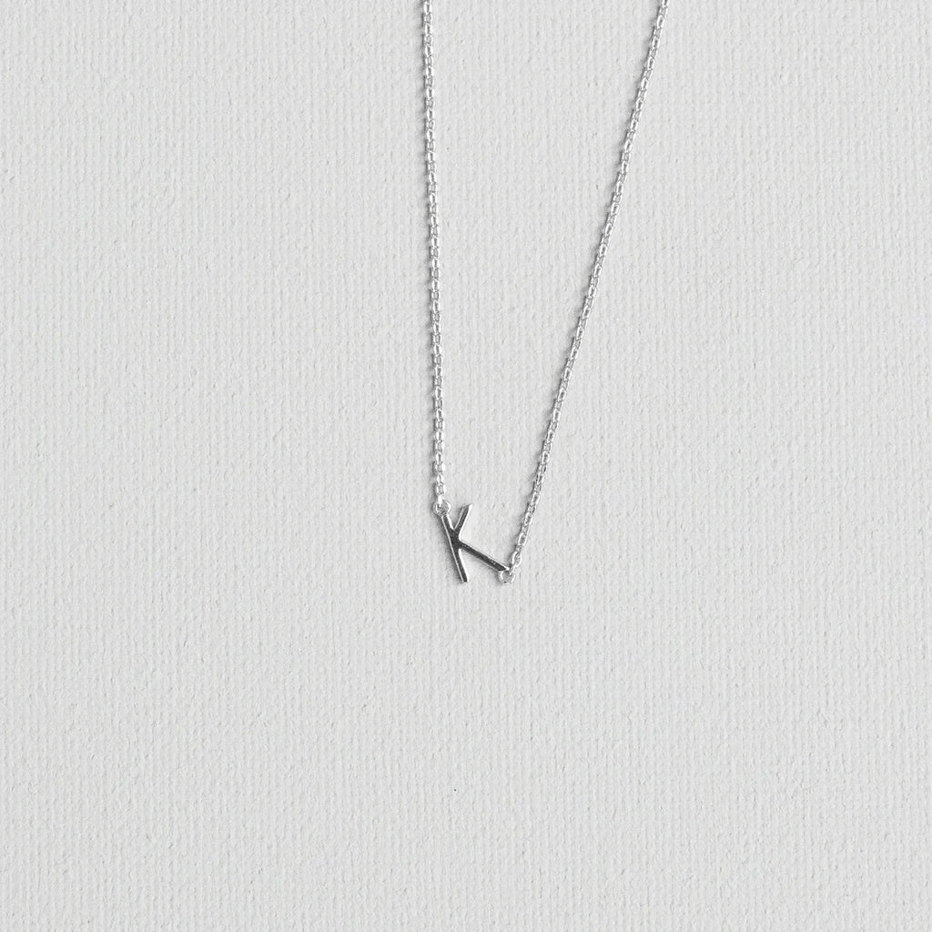 Initial Necklace Silver