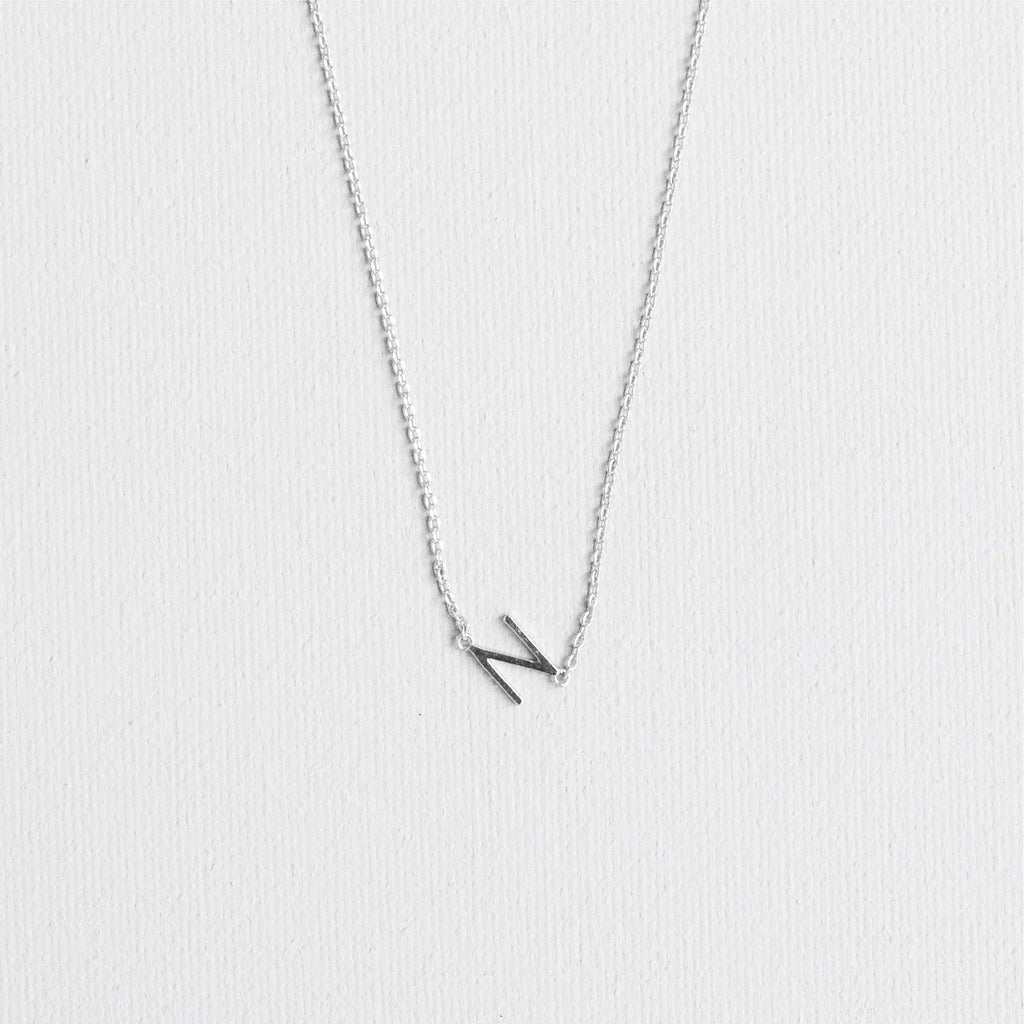 Initial Necklace Silver