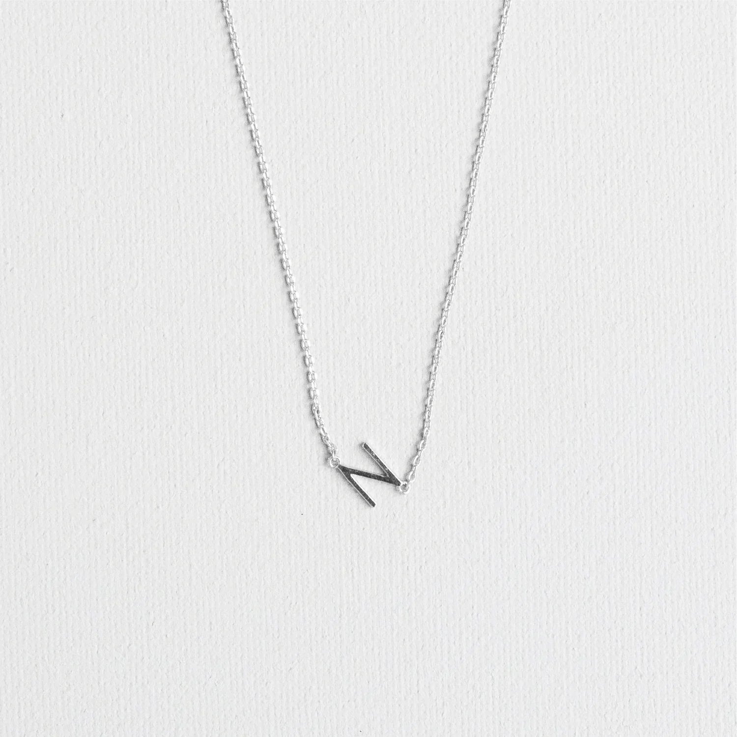 Initial Necklace Silver