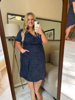 Load image into Gallery viewer, Tinley Dress - Navy Dot
