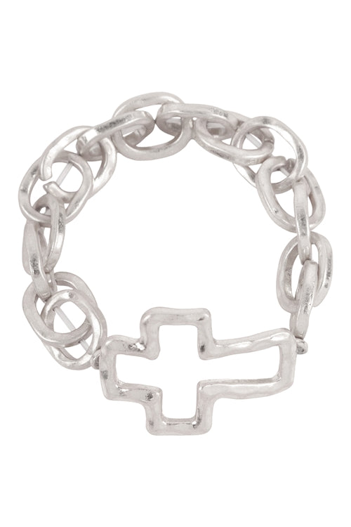 Hammered Bracelet In Silver