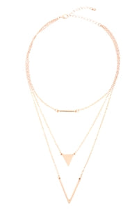 Triangle Layered Necklace In Gold