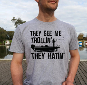 They See Me Trollin' Tee in Gray