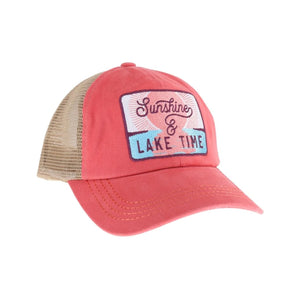 Sunshine & Lake Time CC Hat In Coral