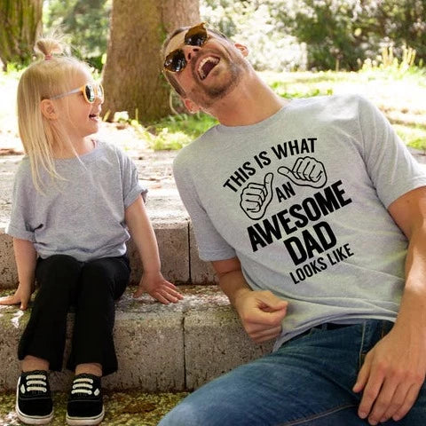 Awesome Dad Tee in Gray