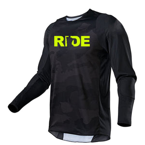 Ride MN Performance Jersey Long Sleeve in Black Camo
