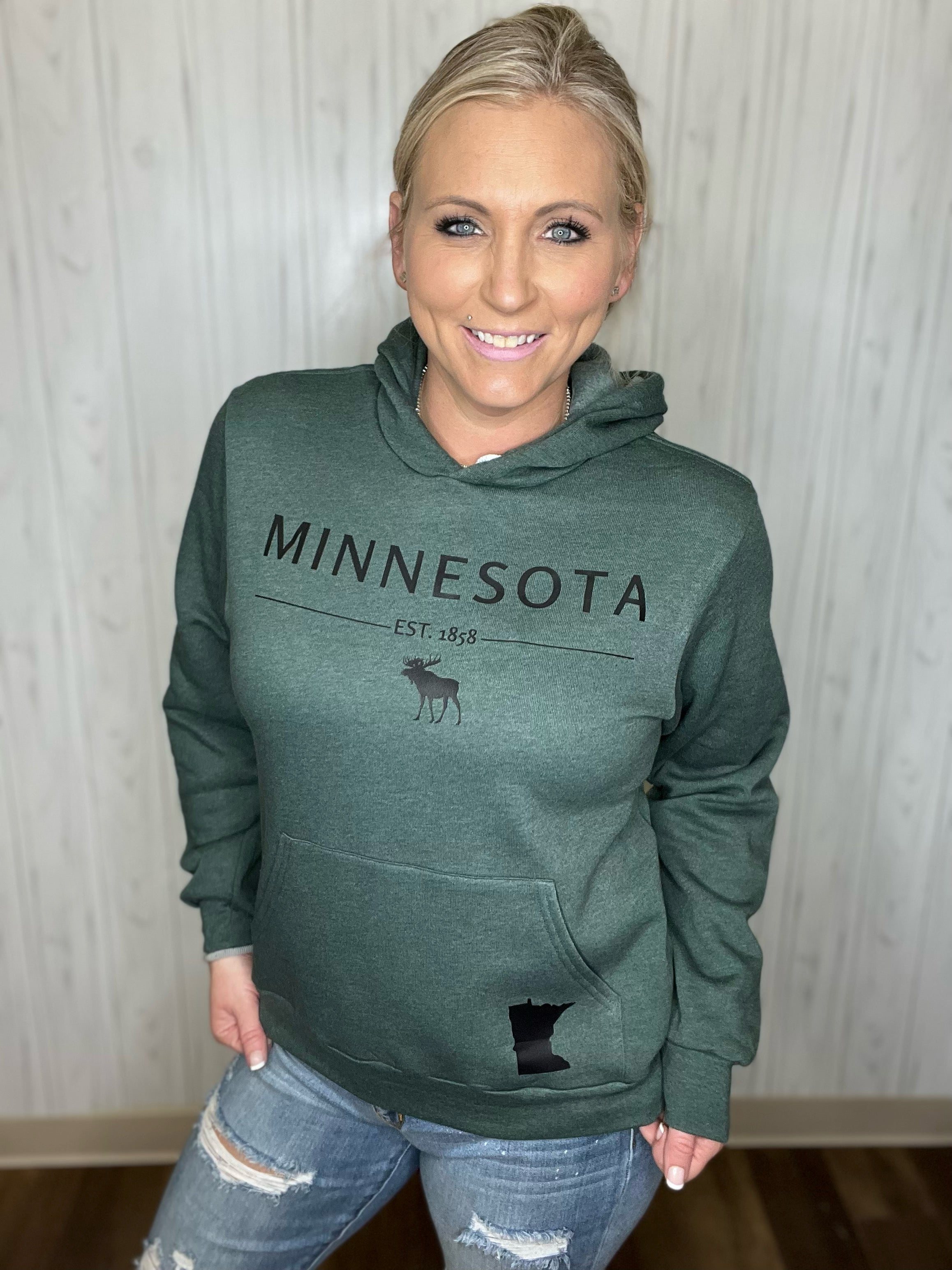 Minnesota 1858 Hoodie in Forest