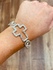 Hammered Bracelet In Silver