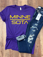 Load image into Gallery viewer, Minnesota Slice Tee in Purple/Gold

