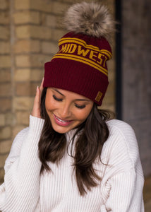 Midwest Pom Hat In Maroon/Gold