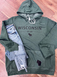 Wisconsin 1848 Hoodie in Forest