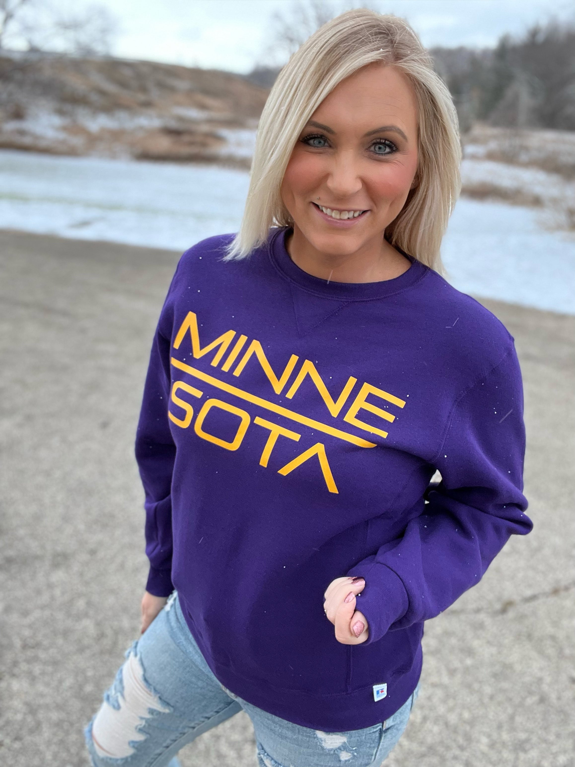Minnesota Slice Pullover in Purple/Gold