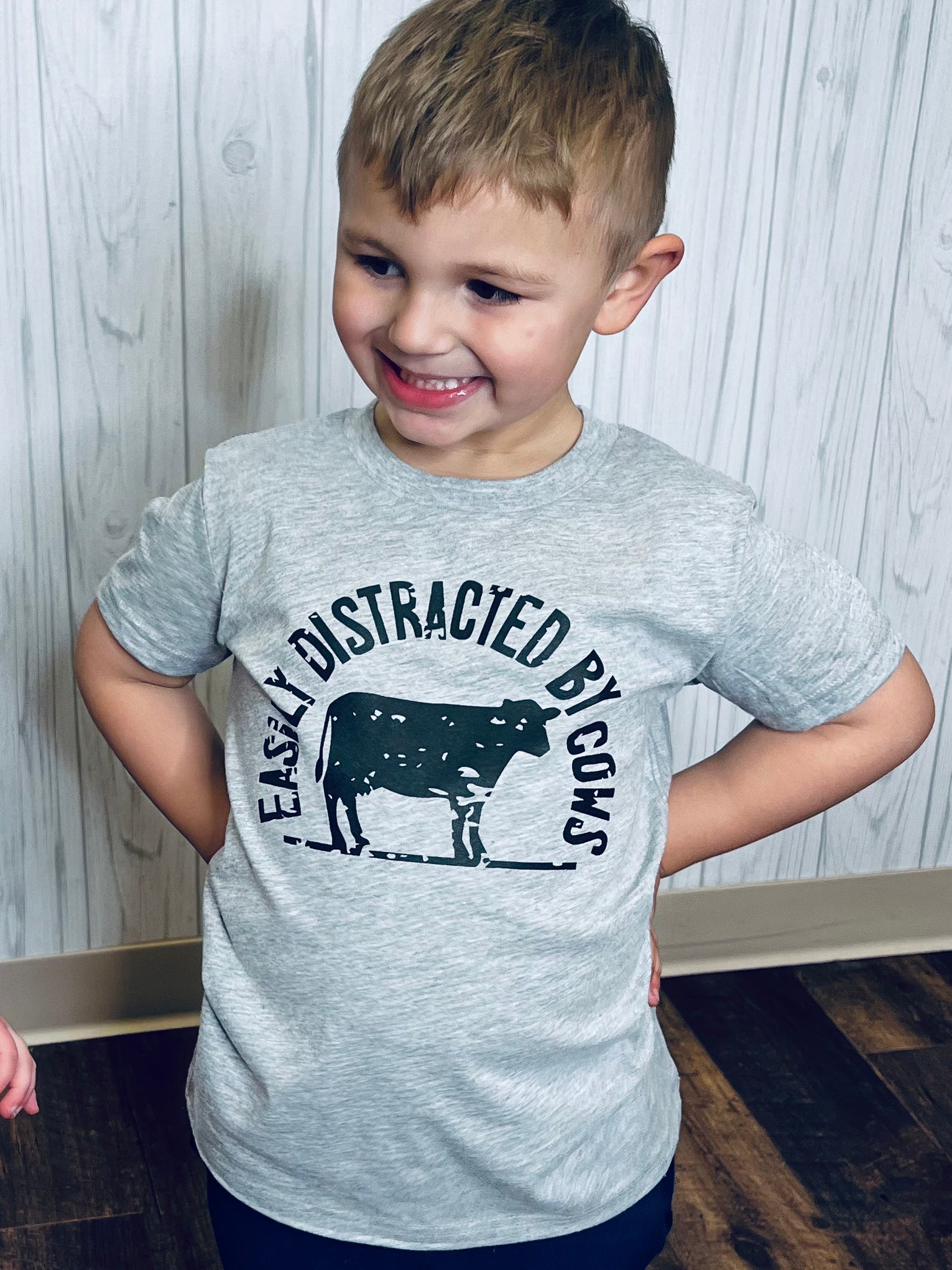 Easily Distracted By Cows Tee- Youth