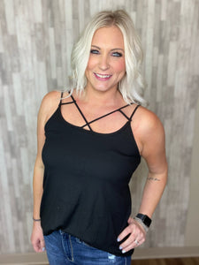 Strapped For Time Top In Black FINAL SALE
