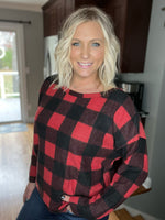 Load image into Gallery viewer, Regardless Buffalo Plaid Sweater FINAL SALE
