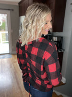 Load image into Gallery viewer, Regardless Buffalo Plaid Sweater FINAL SALE
