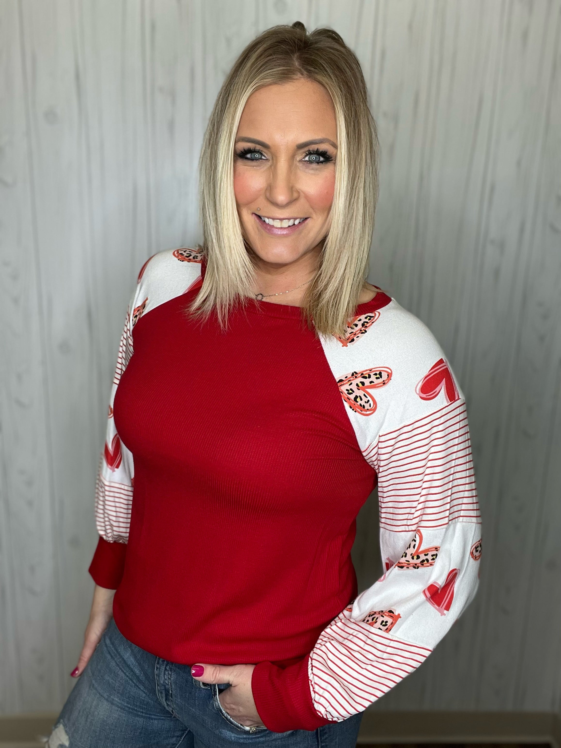 Protect Your Heart Top In Red FINAL SALE