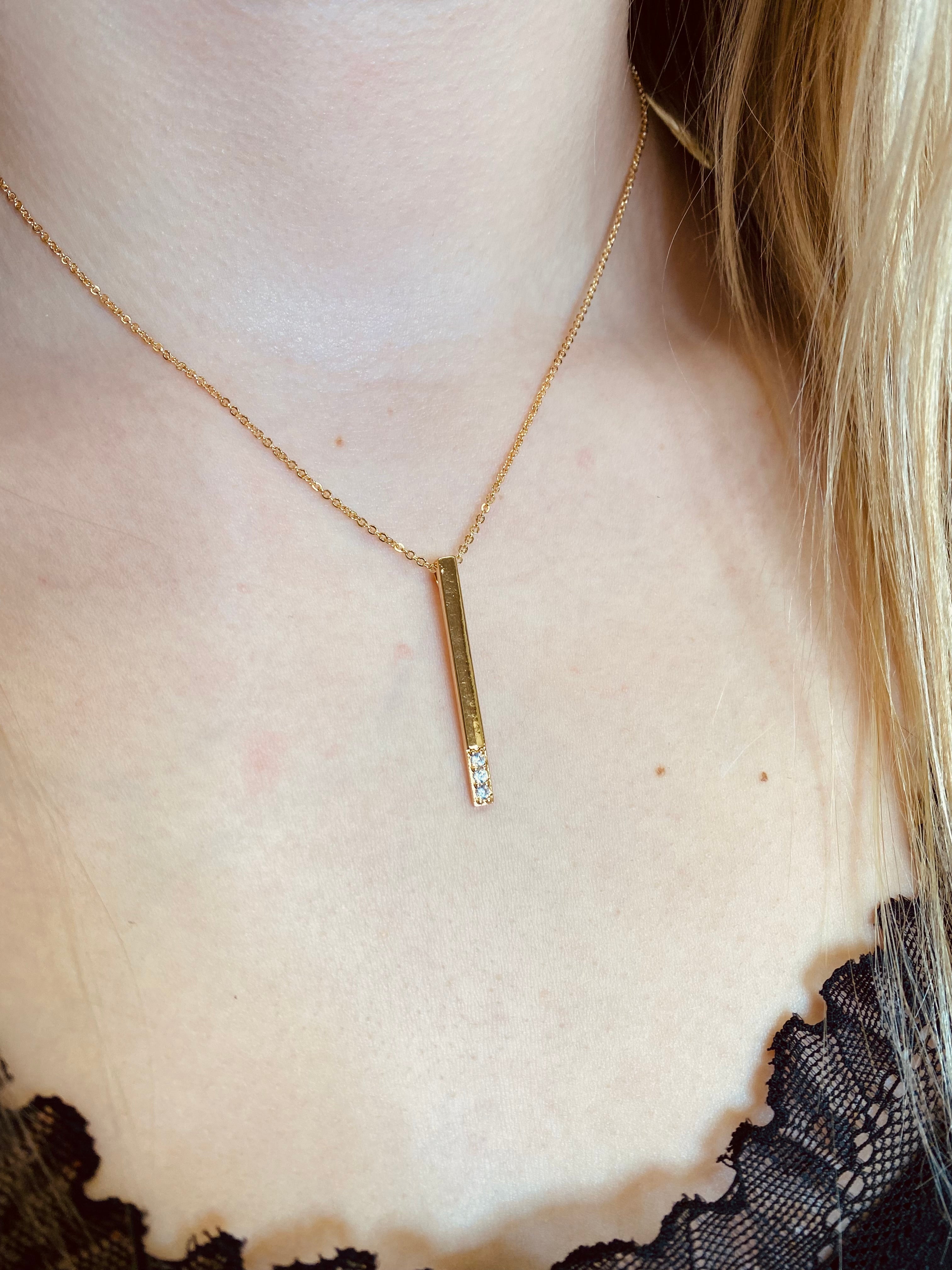Crystal Necklace In Gold