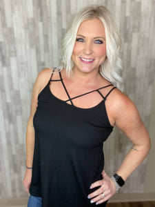 Strapped For Time Top In Black FINAL SALE