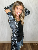 Load image into Gallery viewer, Hosting Camo Cardigan FINAL SALE
