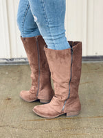 Load image into Gallery viewer, Very G Unstructured Wide Calf Boots In Dark Taupe FINAL SALE
