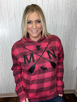 Load image into Gallery viewer, Minnesota Paddle Hoodie in Buffalo Plaid
