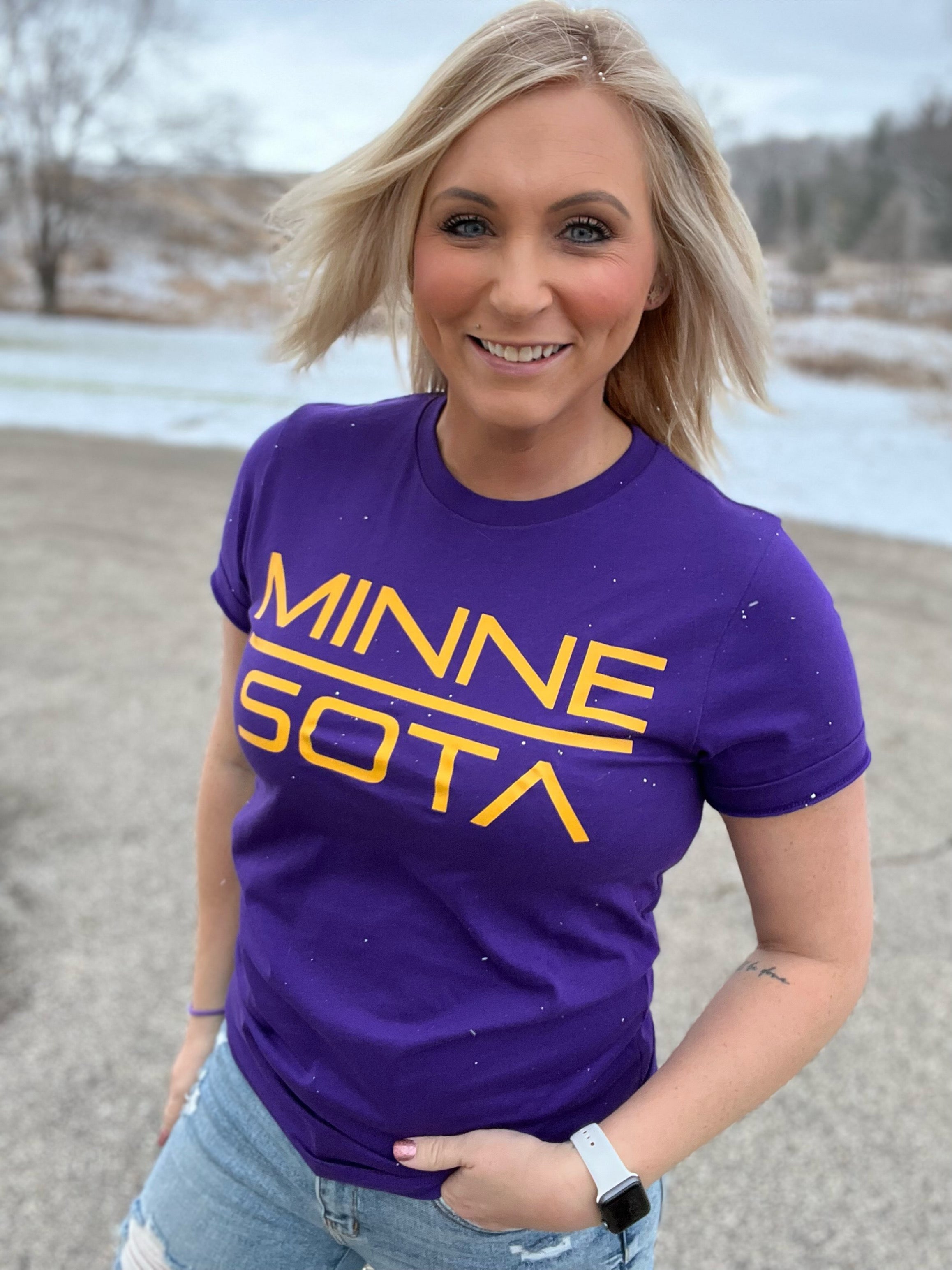 Minnesota Slice Tee in Purple/Gold