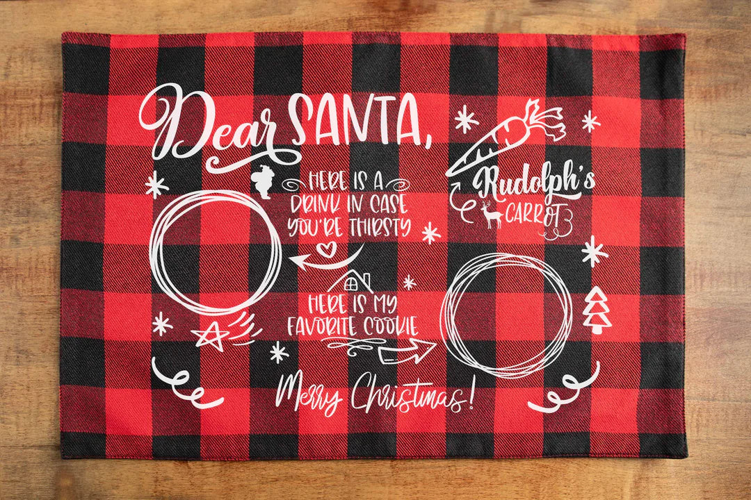 Dear Santa Cookies and Milk Placemat