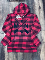Load image into Gallery viewer, Minnesota Paddle Hoodie in Buffalo Plaid
